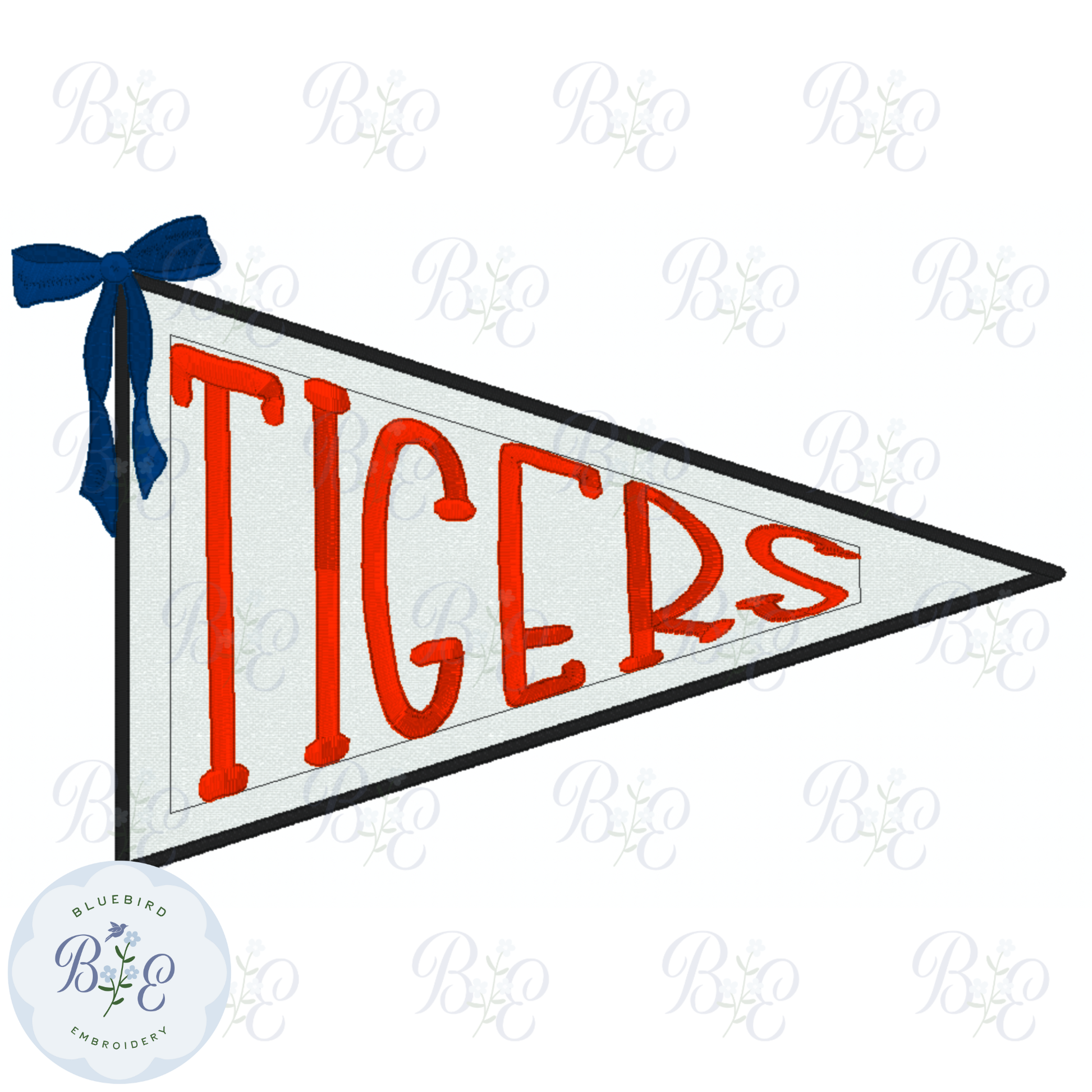 Applique Pennant Tigers Digital Embroidery Design