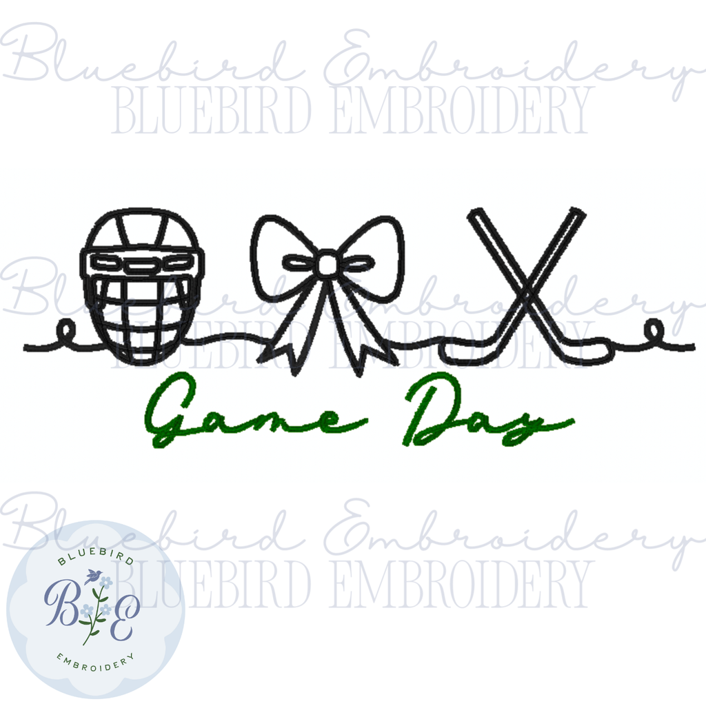 Hockey Game Day Digital Embroidery Design