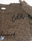 Monogrammed Leopard Crewneck