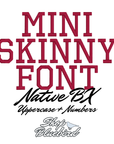 Mini Skinny College Native BX Font Digital Embroidery Design