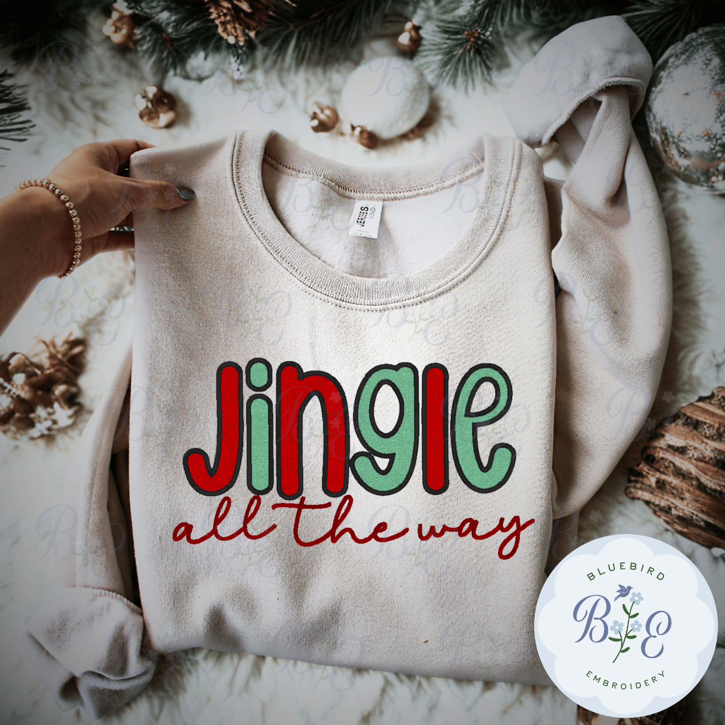 Jingle all the way Applique Digital Embroidery Design