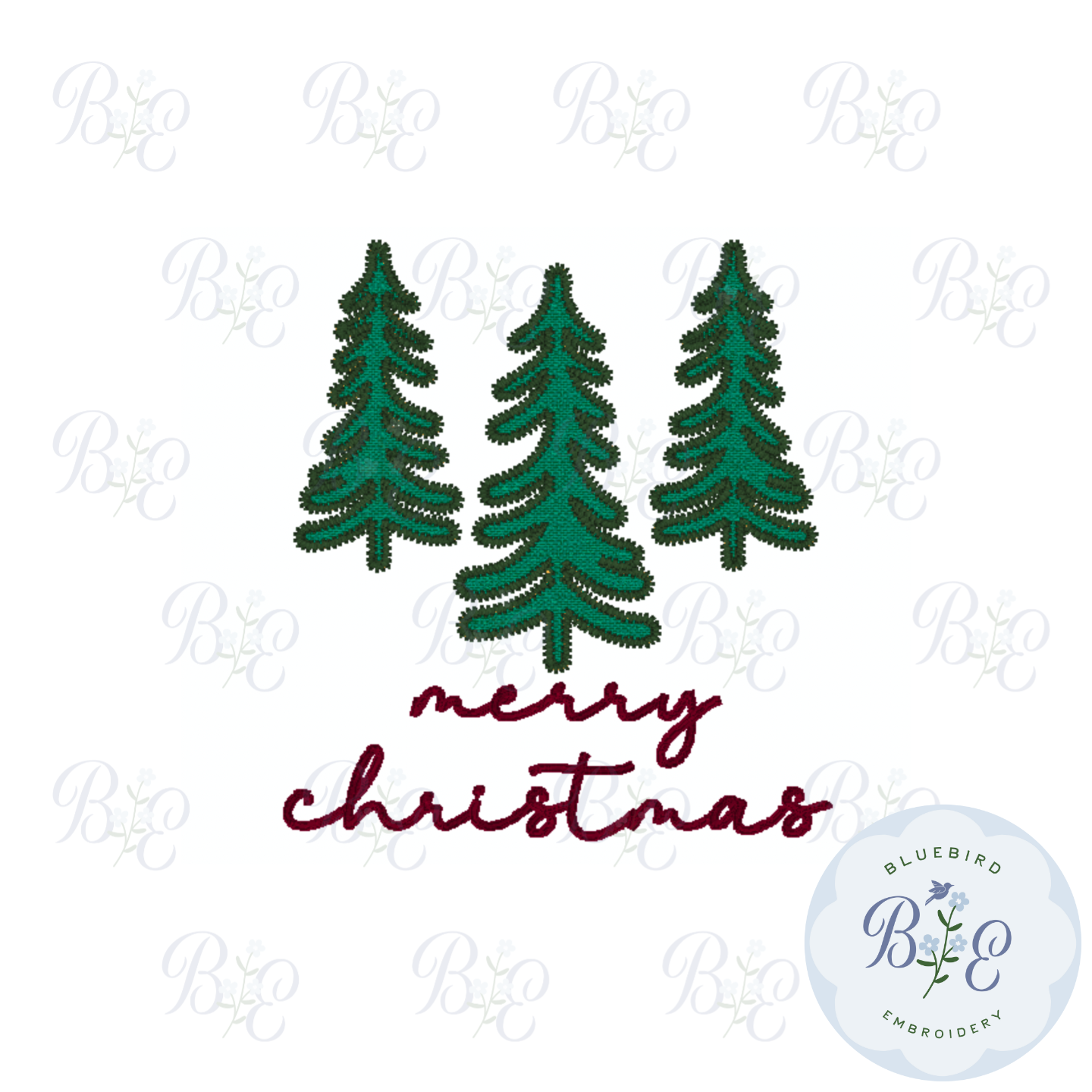 Pine Trees Trio Applique Digital Embroidery Design