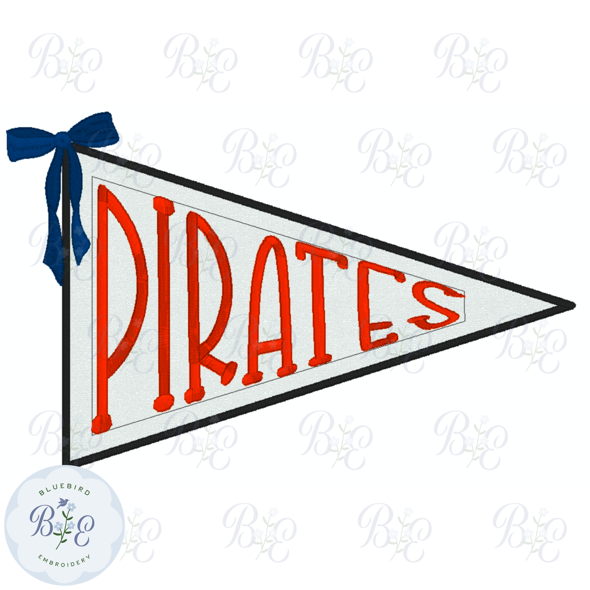 Applique Pennant Pirates Digital Embroidery Design