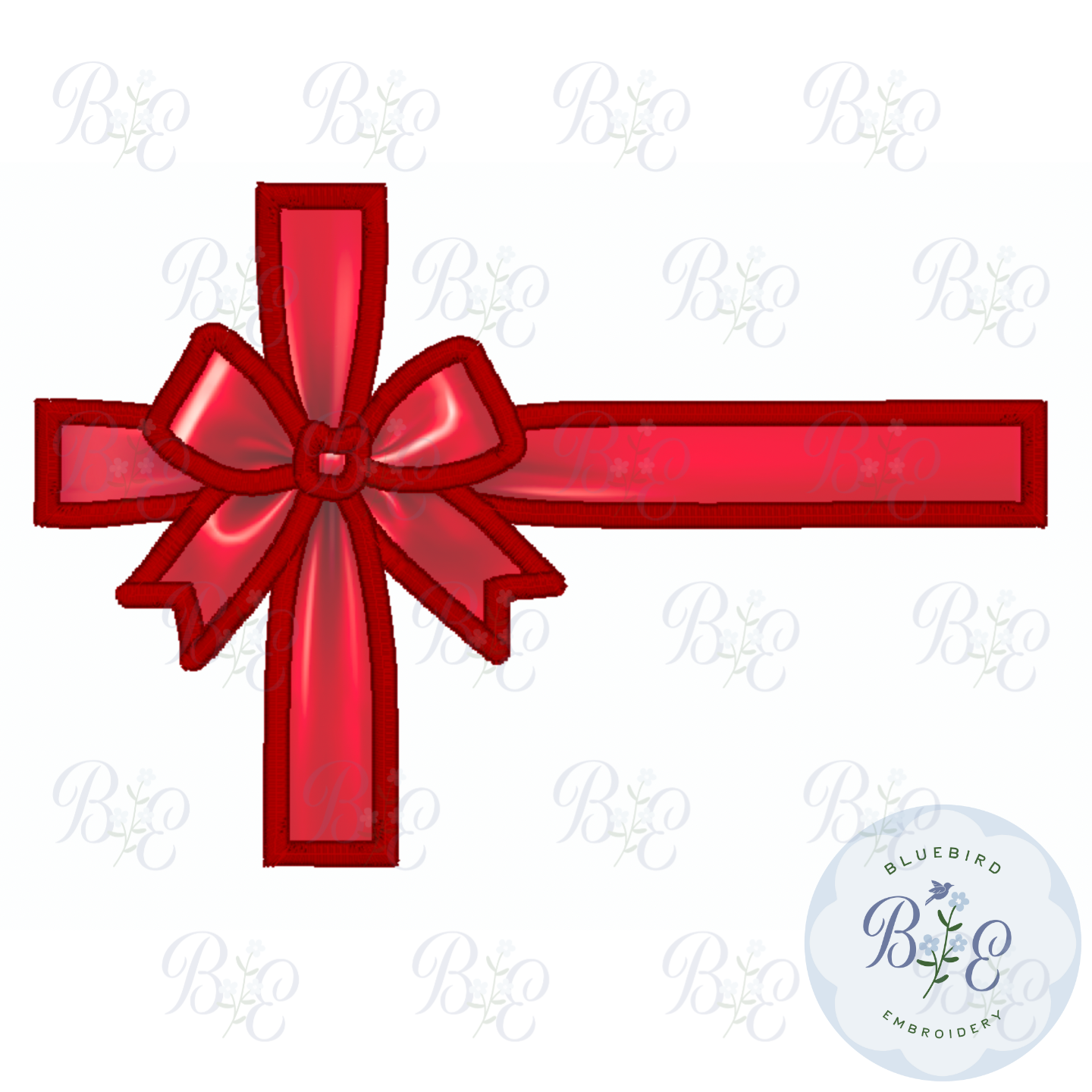 Limited Edition Christmas Bow Applique Digital Embroidery Design