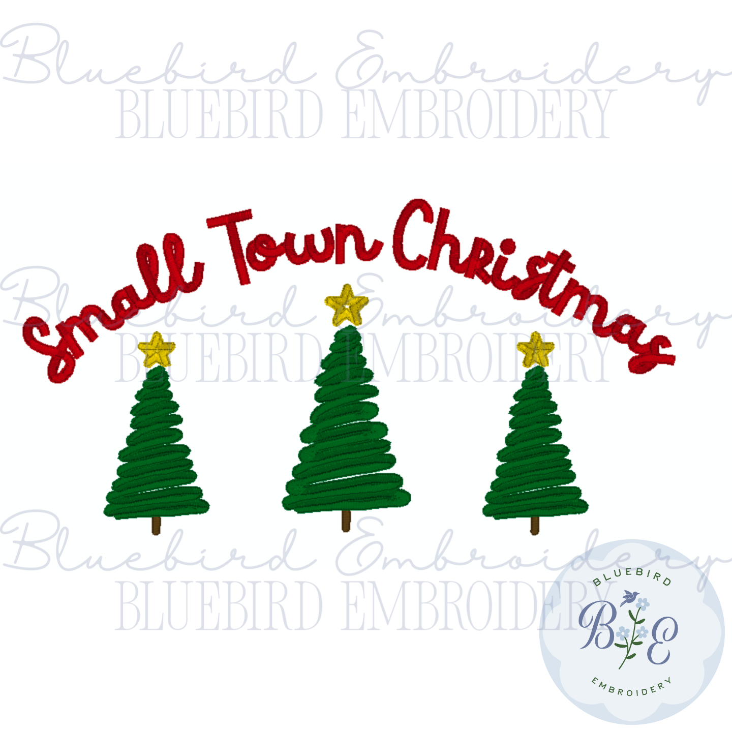 Small Town Christmas Digital Embroidery Design