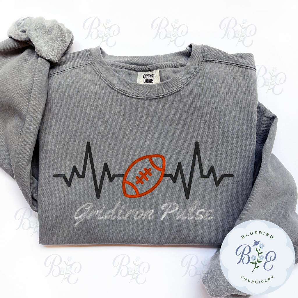 Gridiron Pulse Digital Embroidery Design