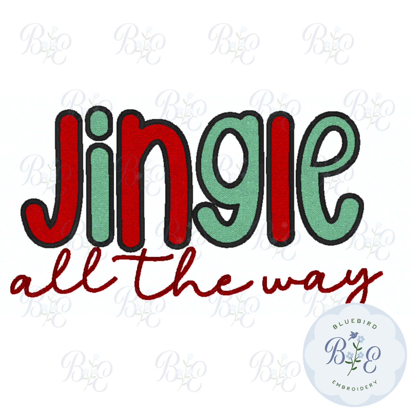 Jingle all the way Applique Digital Embroidery Design