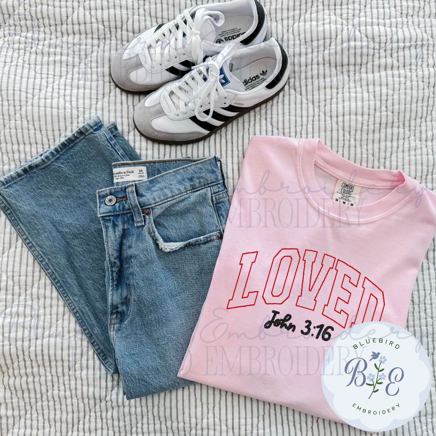 LOVED Bean Stitch Applique Digital Embroidery Design