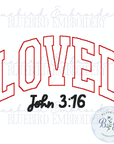 LOVED Bean Stitch Applique Digital Embroidery Design