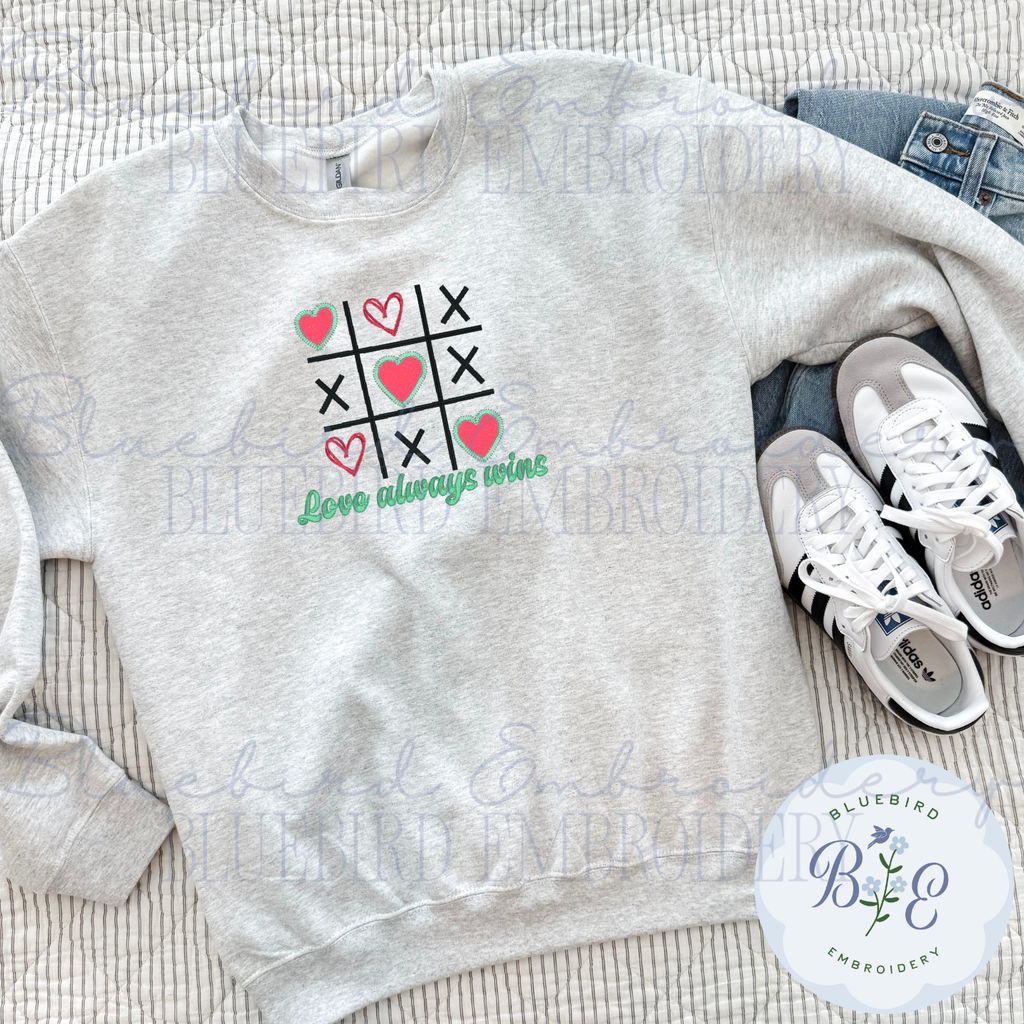 Love Always Wins Applique Zig Zag Digital Embroidery Design