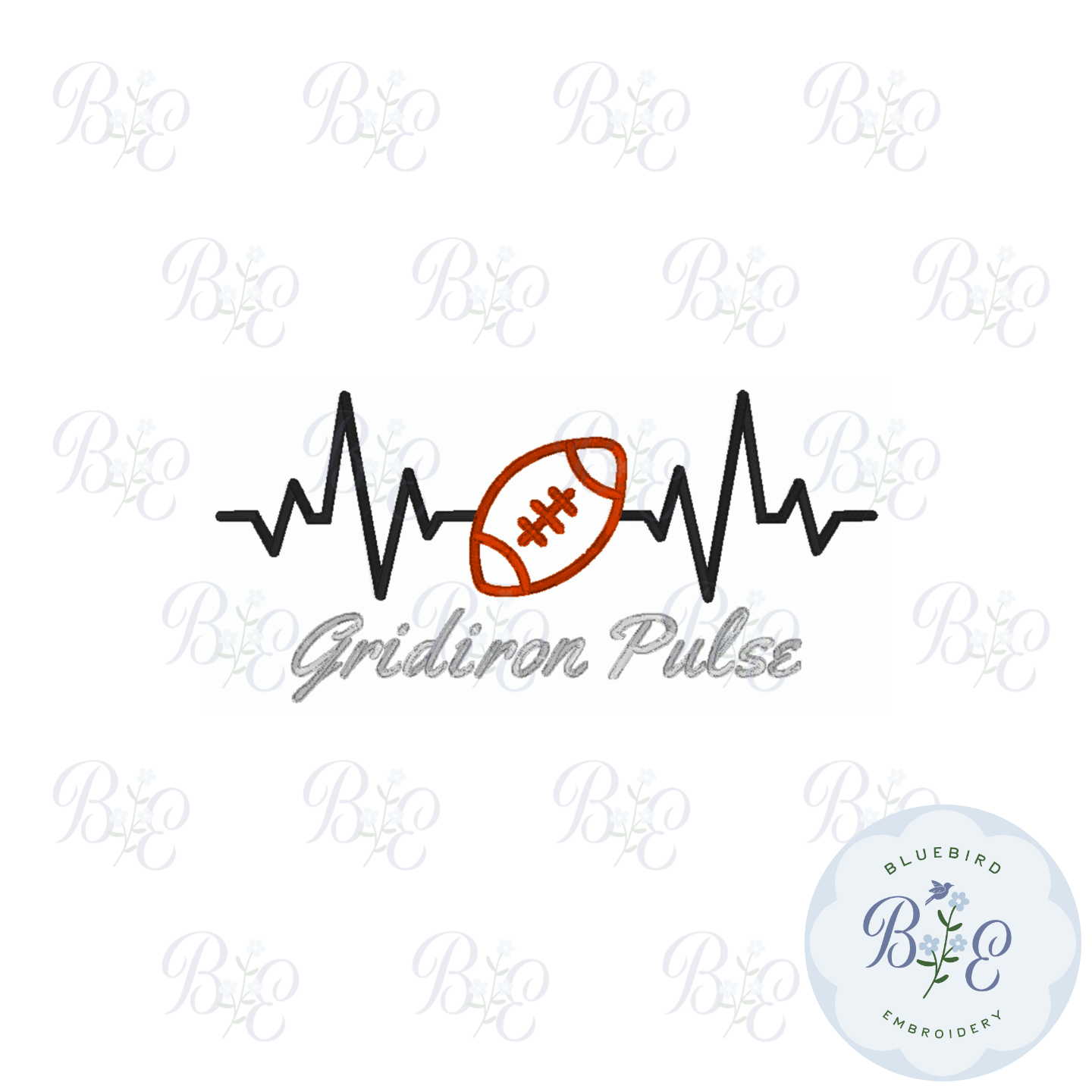 Gridiron Pulse Digital Embroidery Design