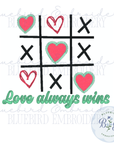Love Always Wins Applique Zig Zag Digital Embroidery Design