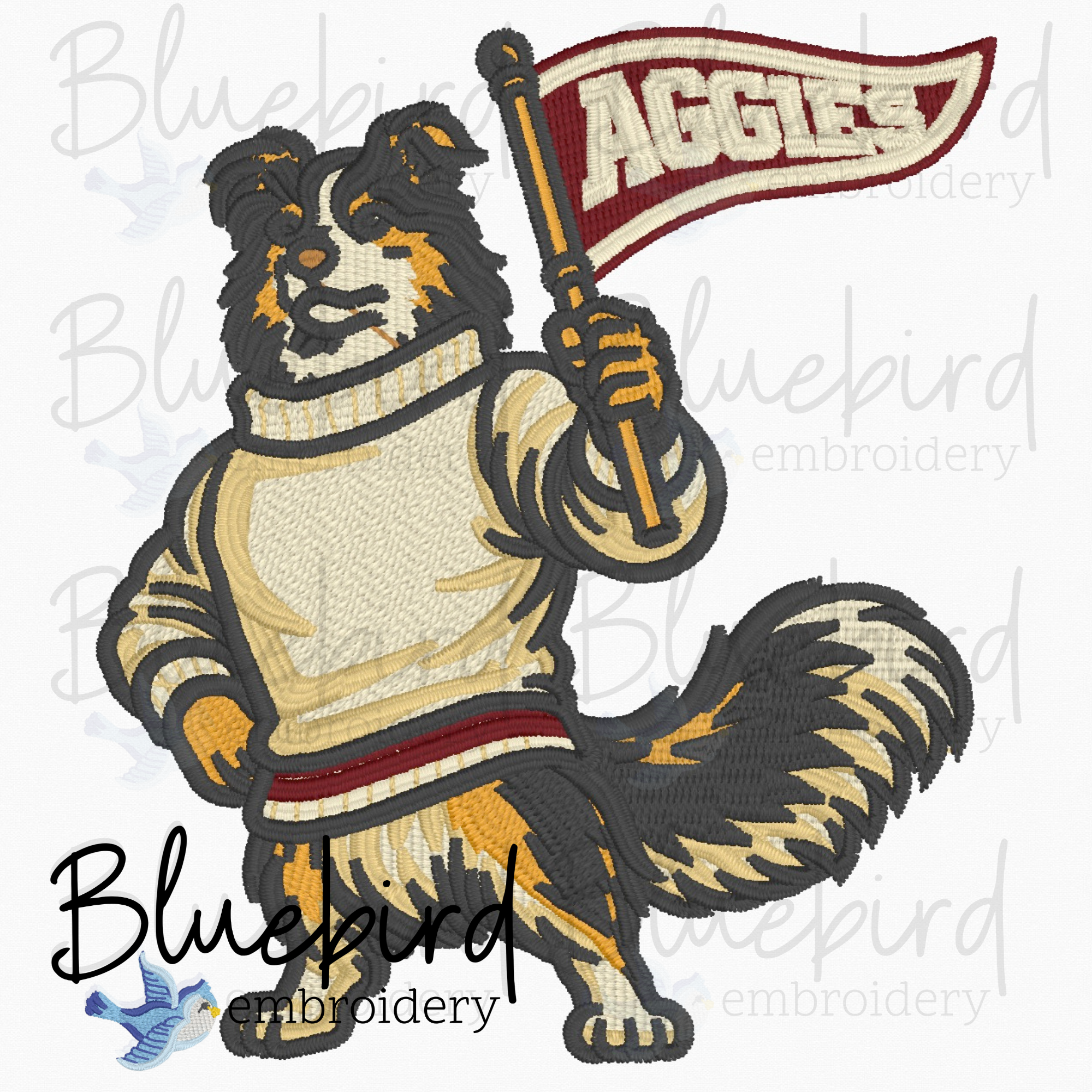 Mascot Embroidery Design – Digital Download | Optional Mascot Personalization