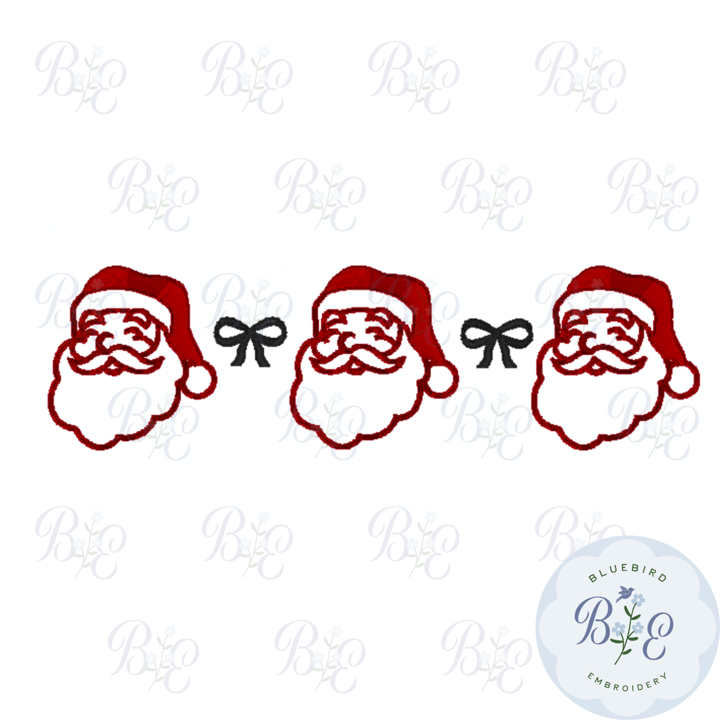 Santa Trio Digital Embroidery Design