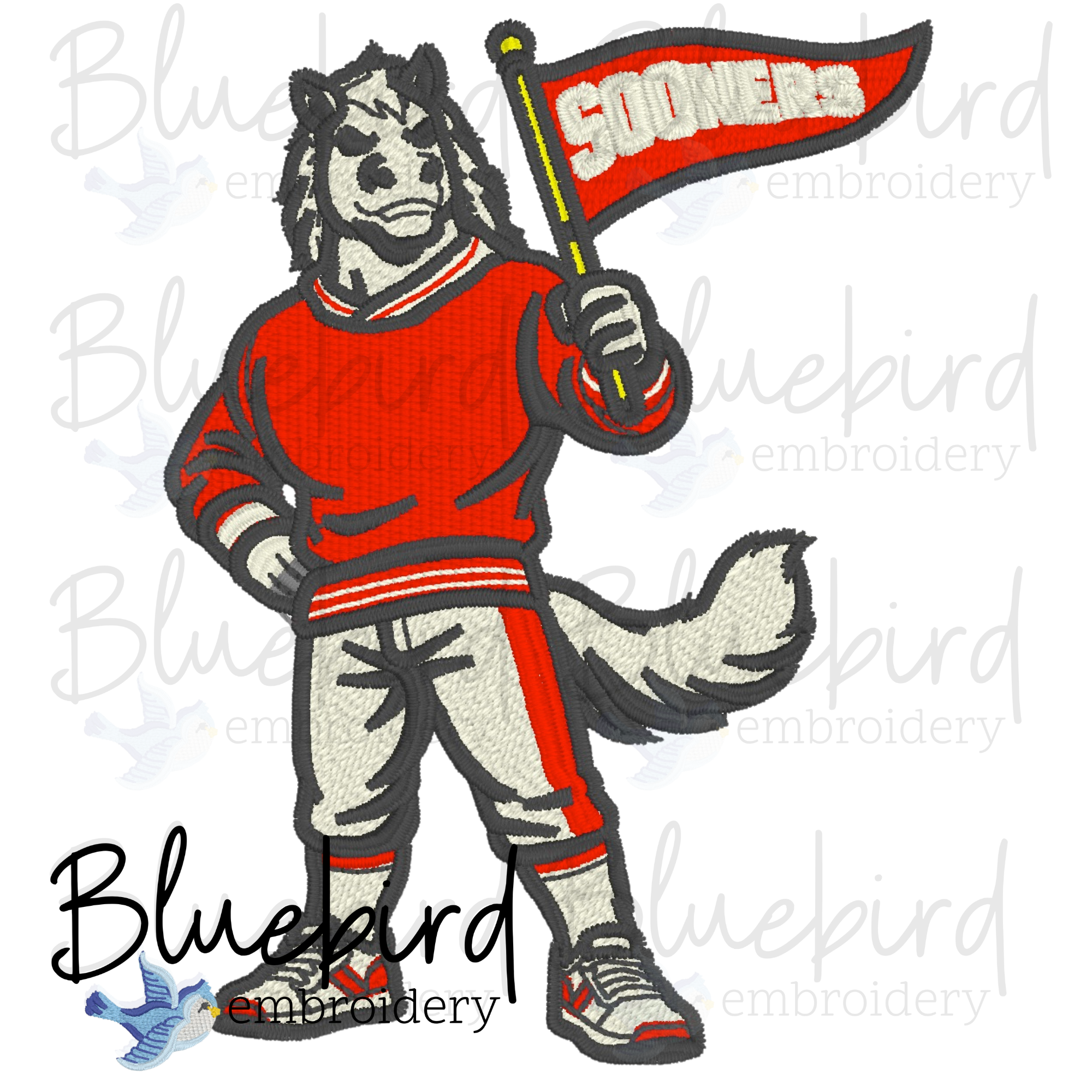 Mascot Embroidery Design – Digital Download | Optional Mascot Personalization