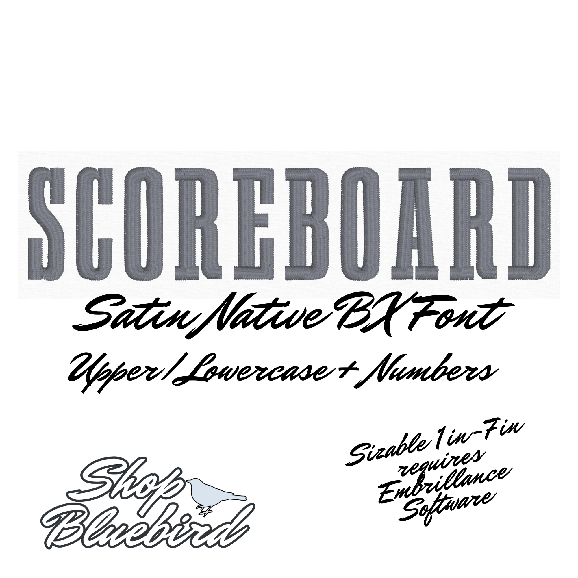 Scoreboard Native BX Font Digital Embroidery Design