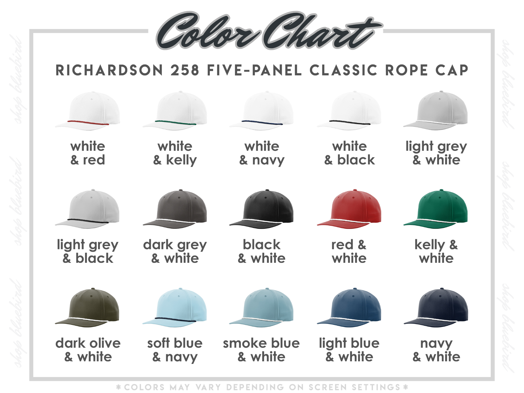 Custom Bluebird Signature Script | Richardson 258 Rope Hat