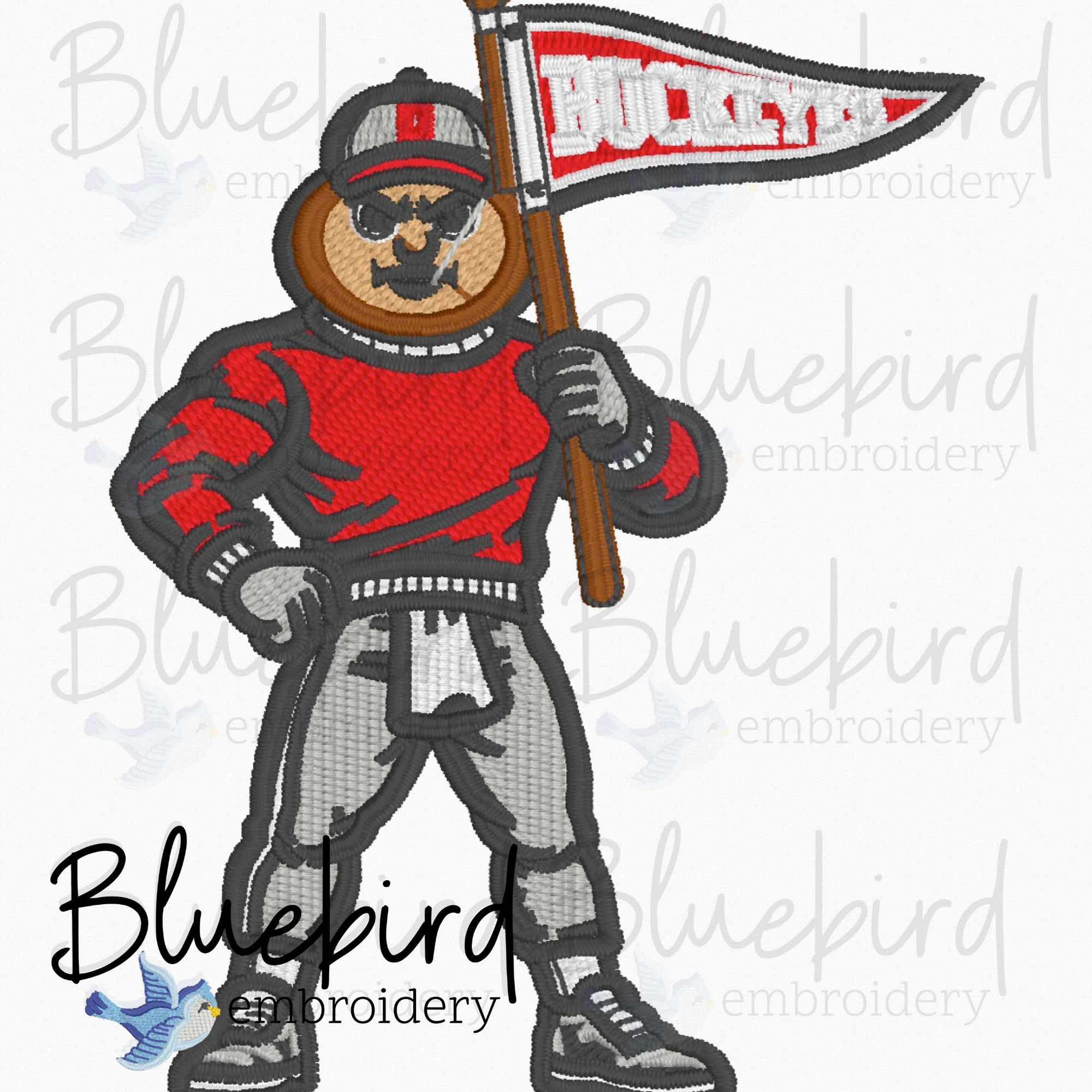 Mascot Embroidery Design – Digital Download | Optional Mascot Personalization