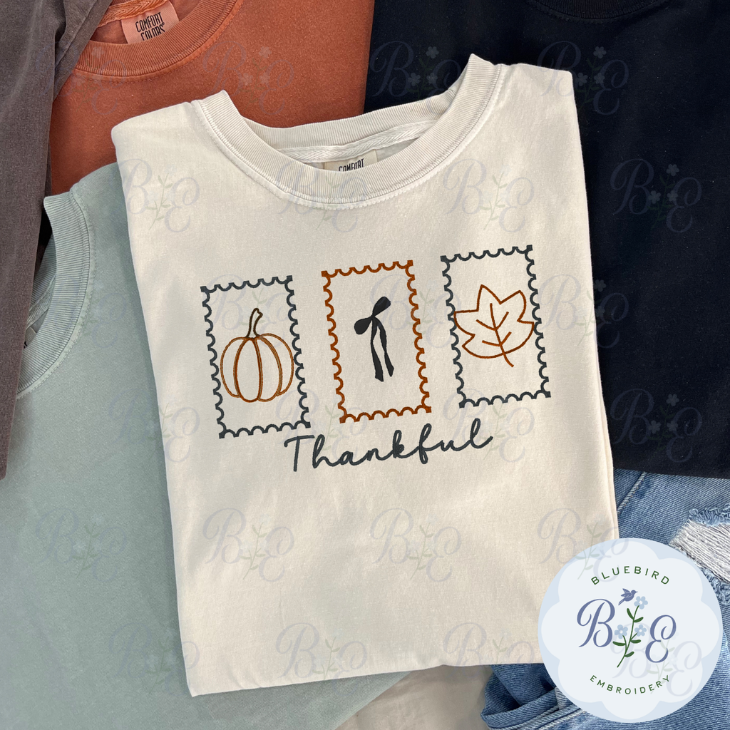 Thankful Stamps- Embroidered Choose your style