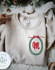 Scallop Bow Monogram Frame Digital Embroidery Design