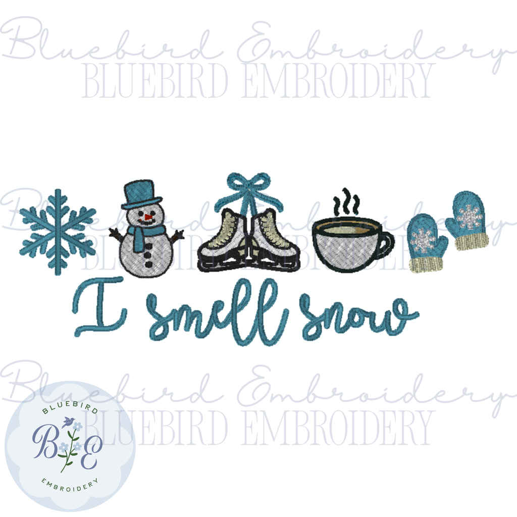 I smell snow-Winter Mini Icons Digital Embroidery Design