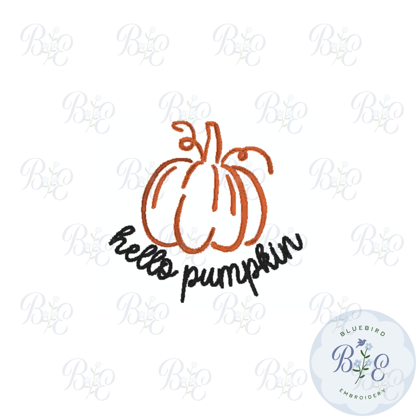 Hello Pumpkin Pocket Digital Embroidery Design