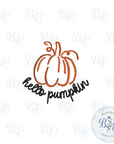 Hello Pumpkin Pocket Digital Embroidery Design