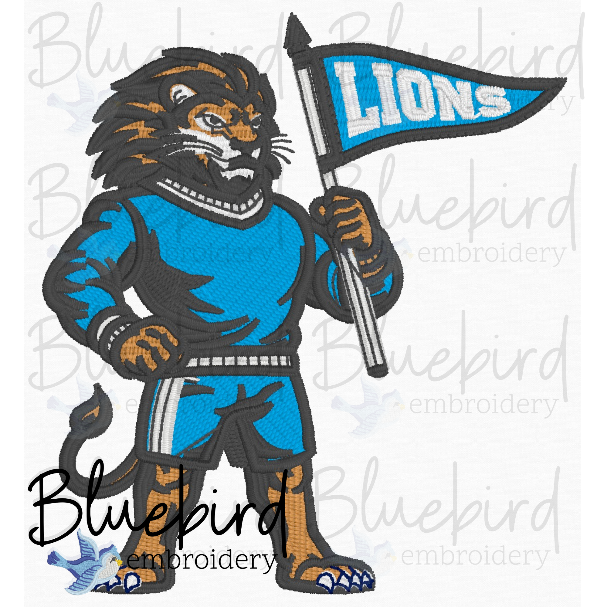 Mascot Embroidery Design – Digital Download | Optional Mascot Personalization