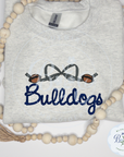 Custom Mascot Embroidered Sweatshirt-Bow & Mini Footballs