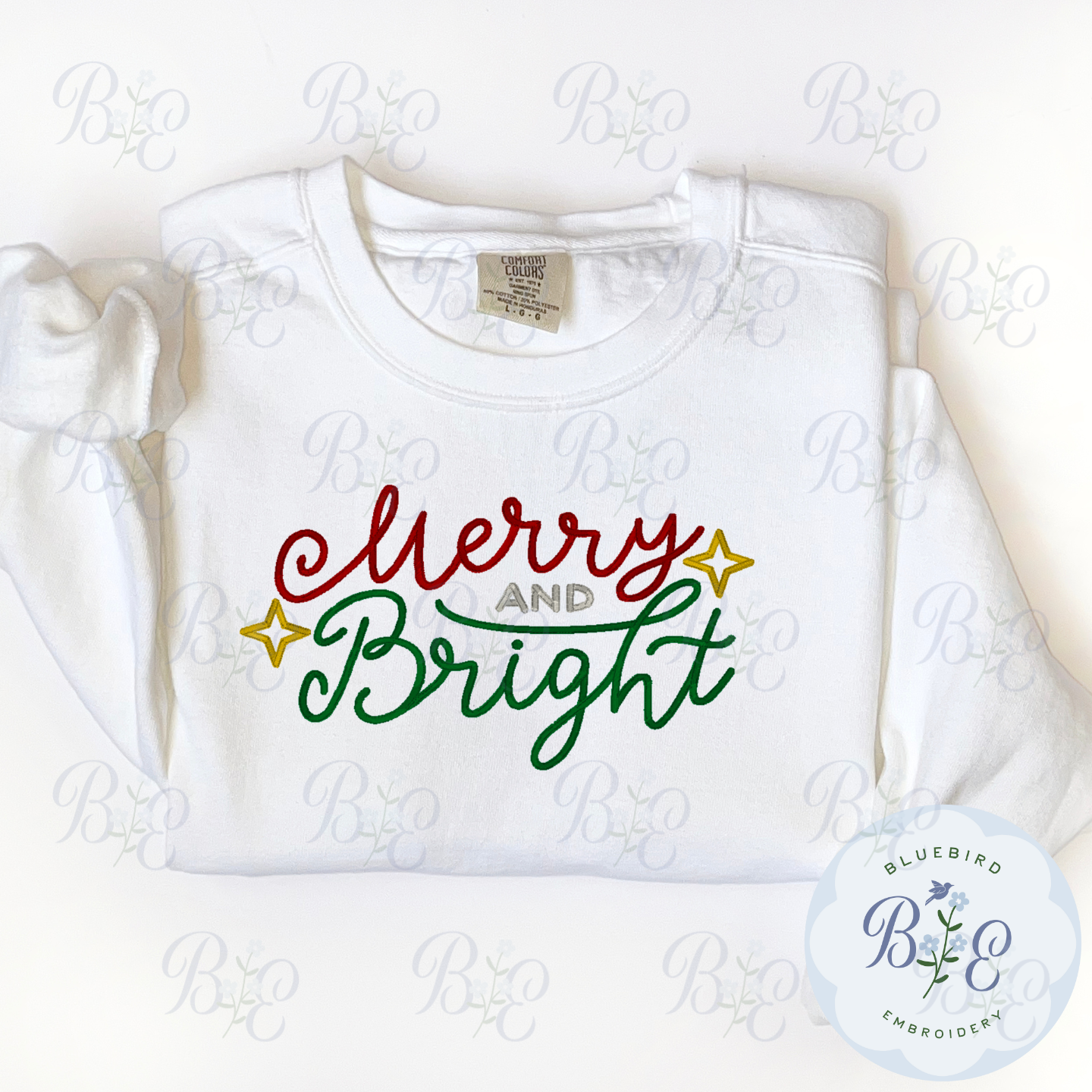 Merry & Bright Applique Stars Digital Embroidery Design
