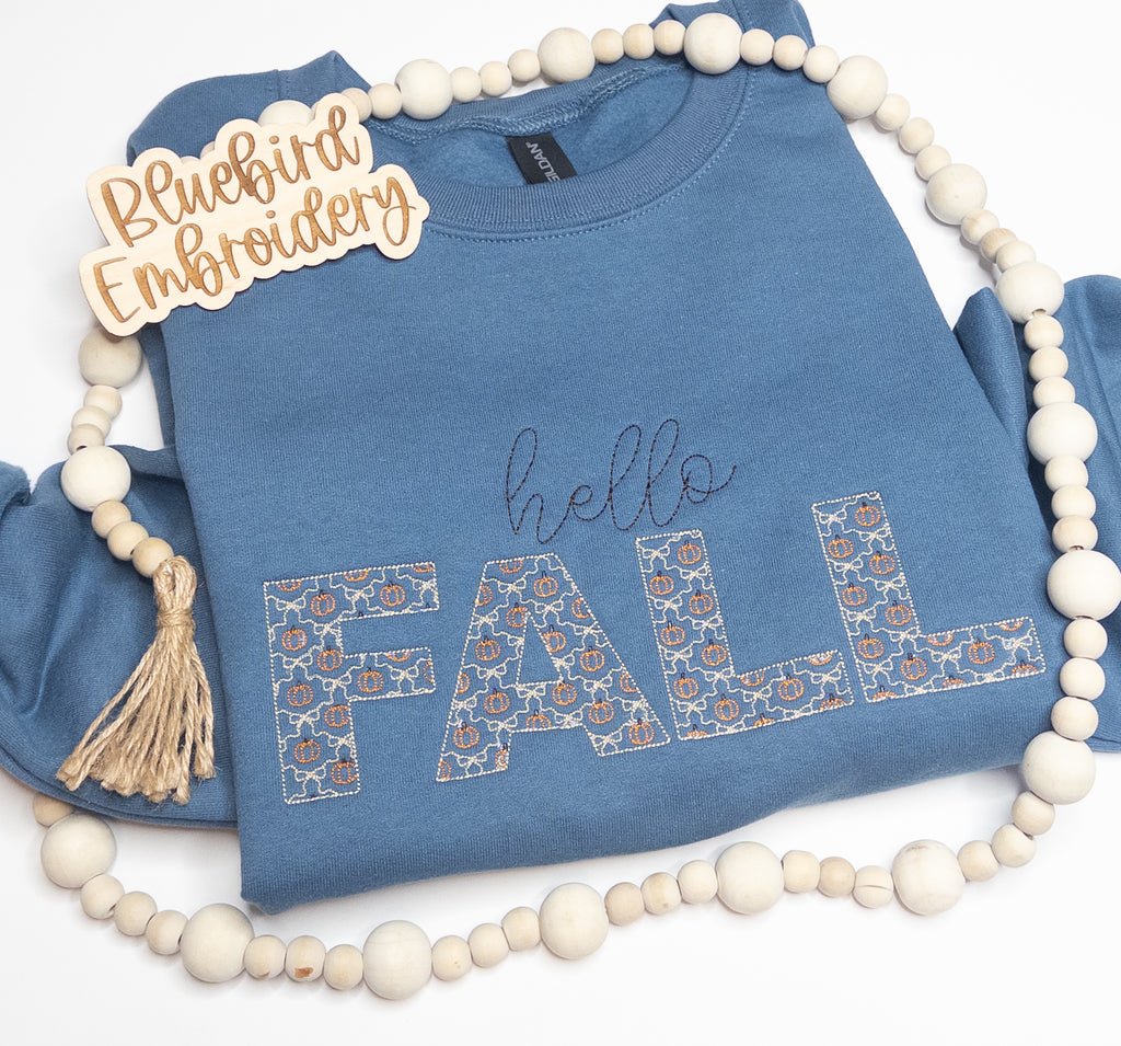 Hello Fall Embroidered Sweatshirt