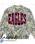 Camo Semi-Custom Mascot Applique Embroidered Crewneck