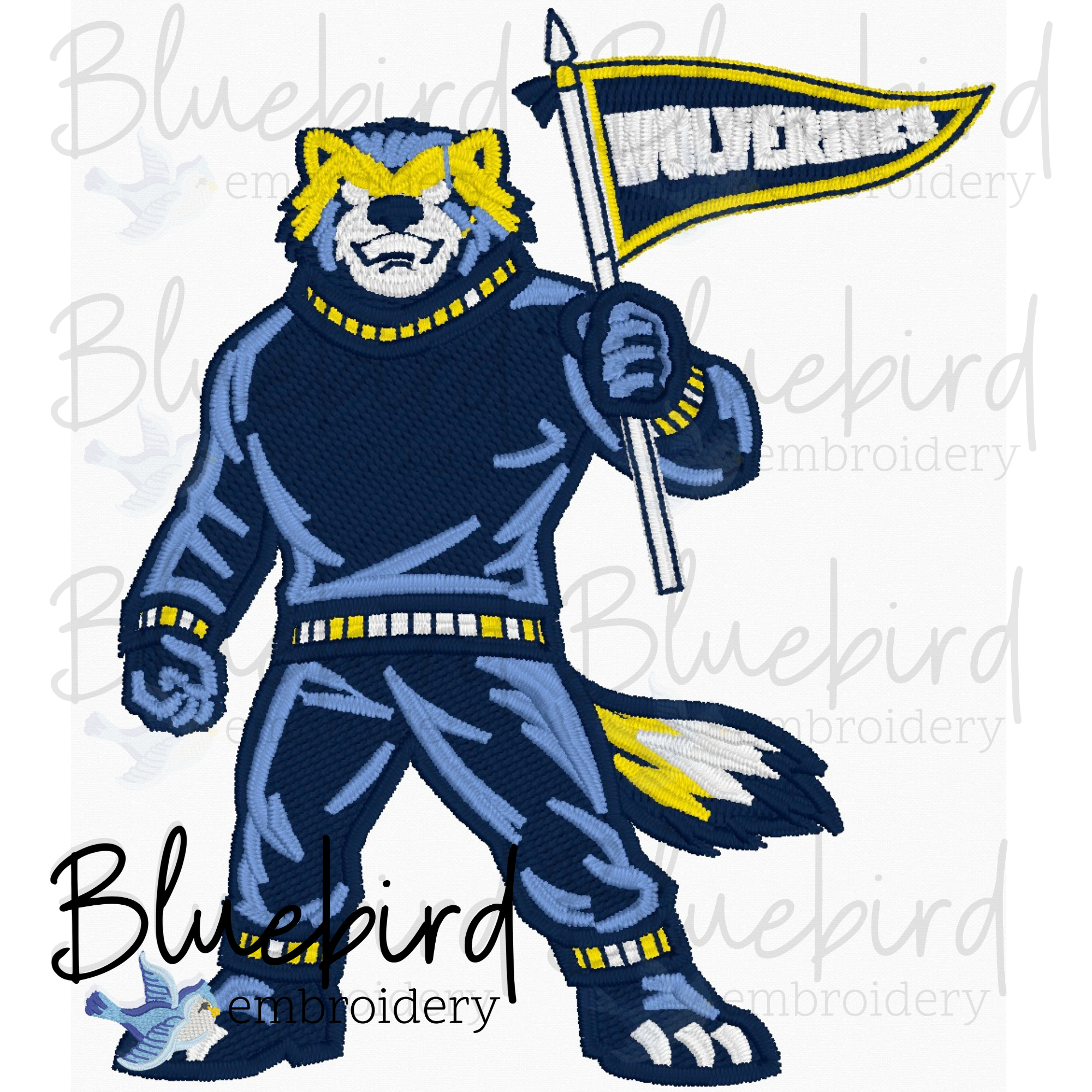 Mascot Embroidery Design – Digital Download | Optional Mascot Personalization