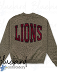 Leopard Semi-Custom Mascot Applique Embroidered Crewneck