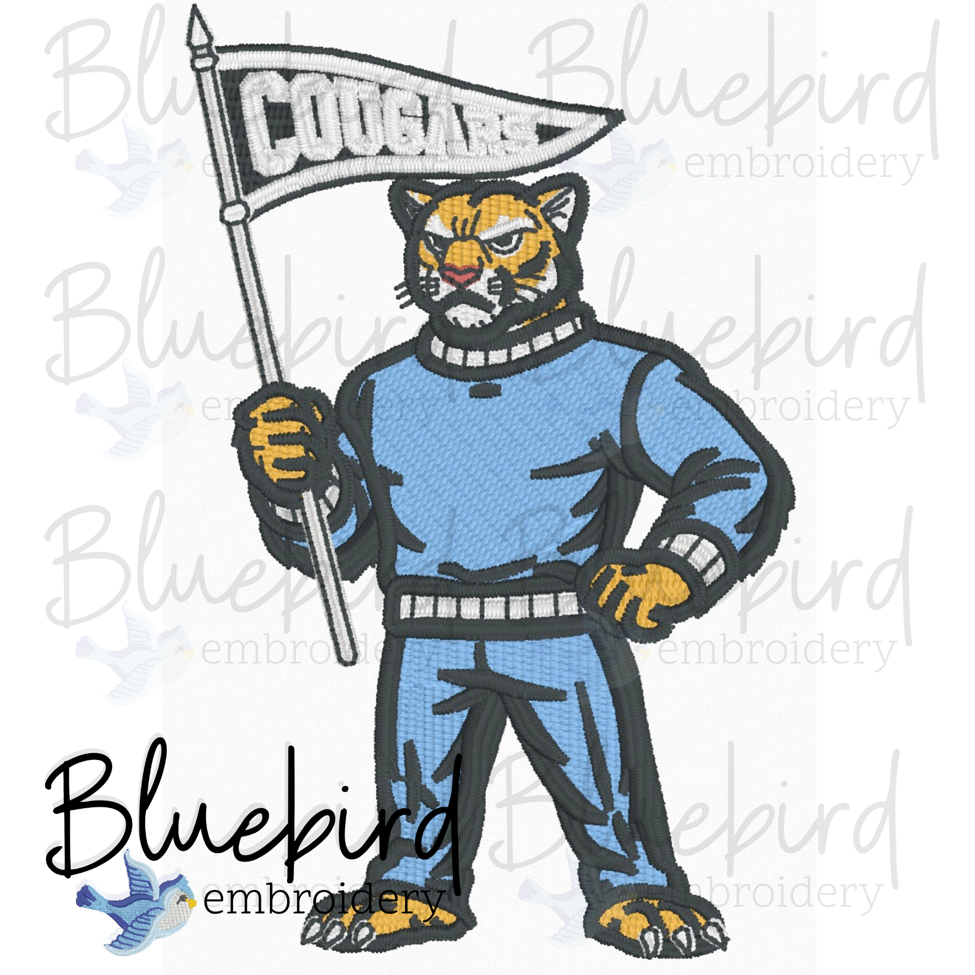 Mascot Embroidery Design – Digital Download | Optional Mascot Personalization