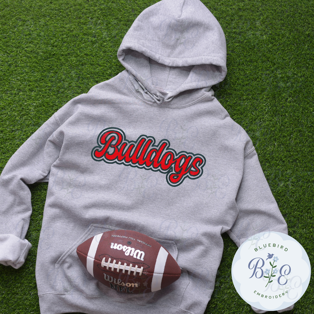 Bulldogs Single Satin Applique Digital Embroidery Design