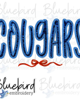 Handwritten Font Applique Cougars Digital Embroidery Design