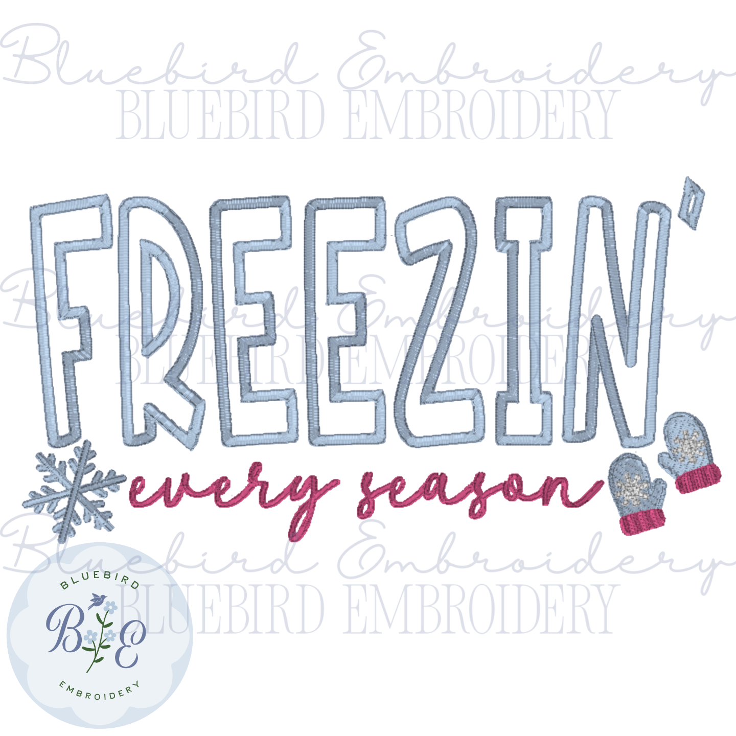 Freezin' Every Season Applique Digital Embroidery Design