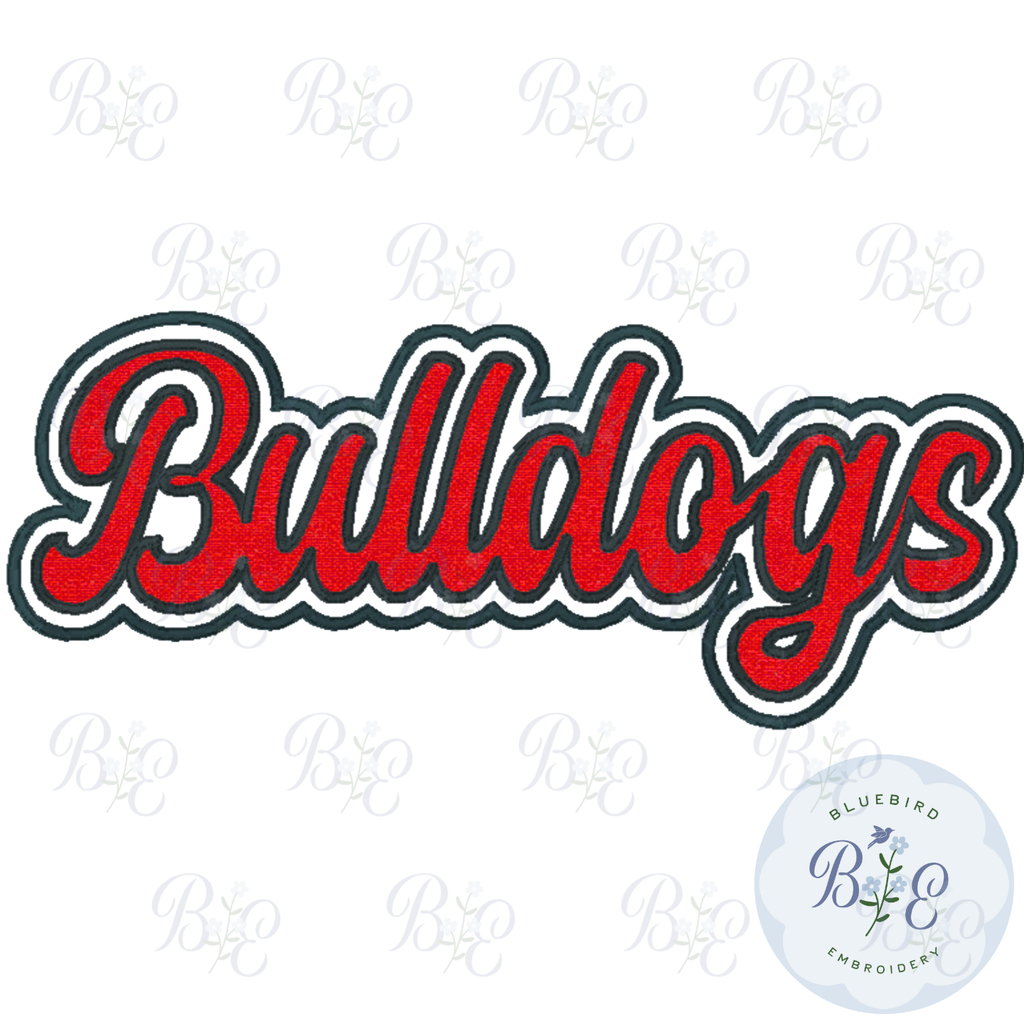 Bulldogs Single Satin Applique Digital Embroidery Design