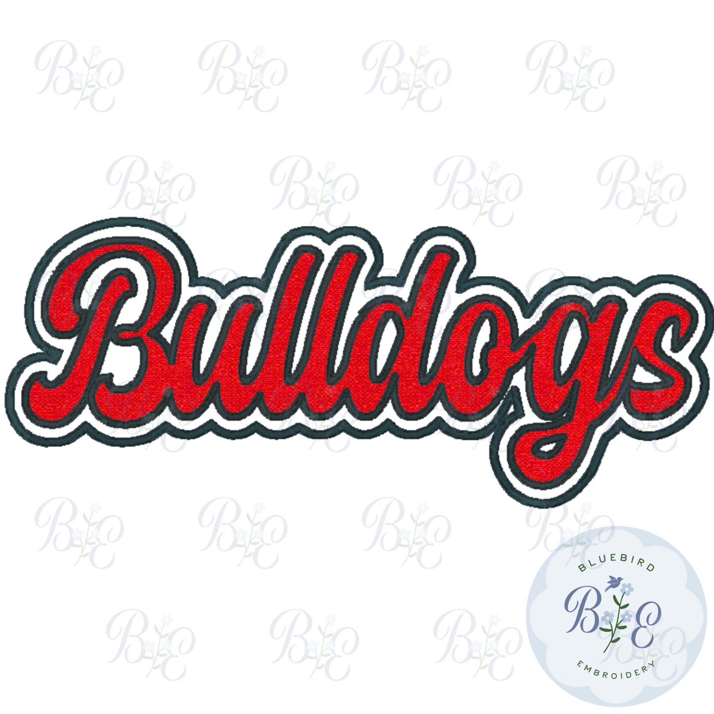Bulldogs Single Satin Applique Digital Embroidery Design