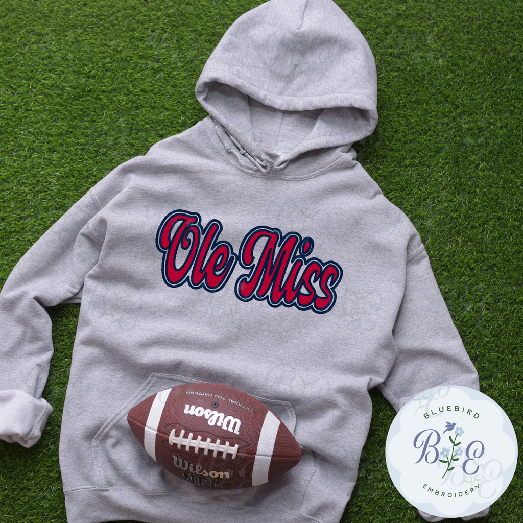 Ole Miss Single Satin Applique Digital Embroidery Design