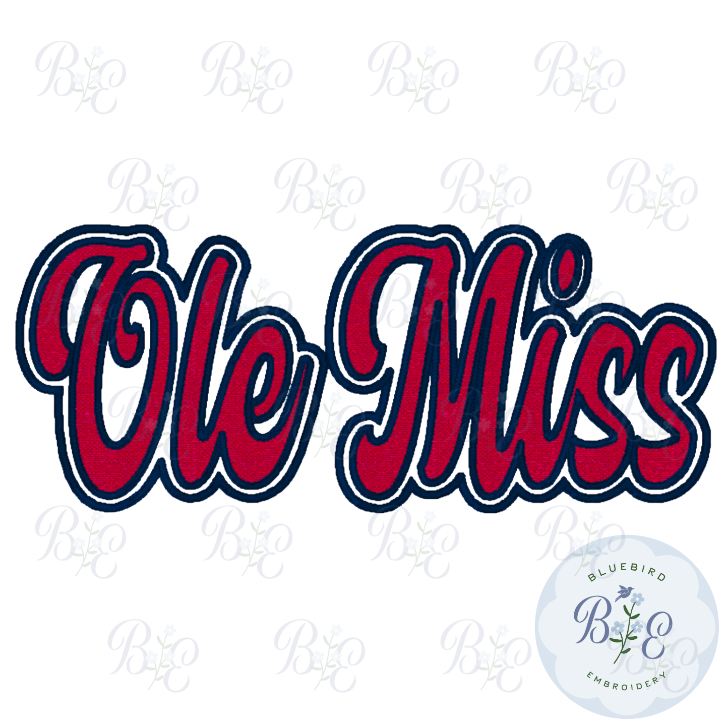 Ole Miss Single Satin Applique Digital Embroidery Design