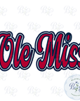 Ole Miss Single Satin Applique Digital Embroidery Design