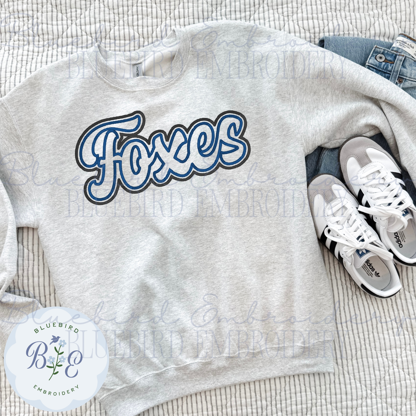 Foxes Single Satin Applique Digital Embroidery Design