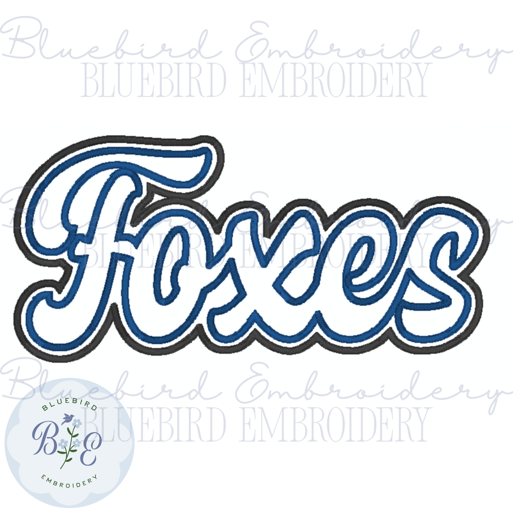 Foxes Single Satin Applique Digital Embroidery Design