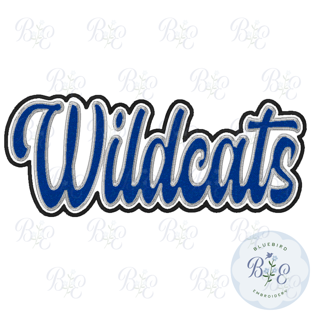 Wildcats Single Satin Applique Digital Embroidery Design
