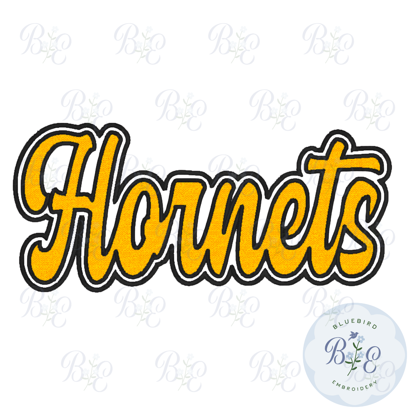 Hornets Single Satin Applique Digital Embroidery Design
