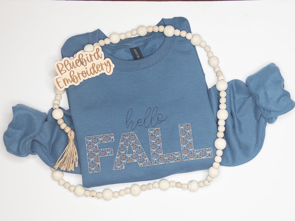 Hello Fall Embroidered Sweatshirt