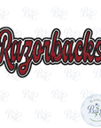 Razorbacks Single Satin Applique Digital Embroidery Design