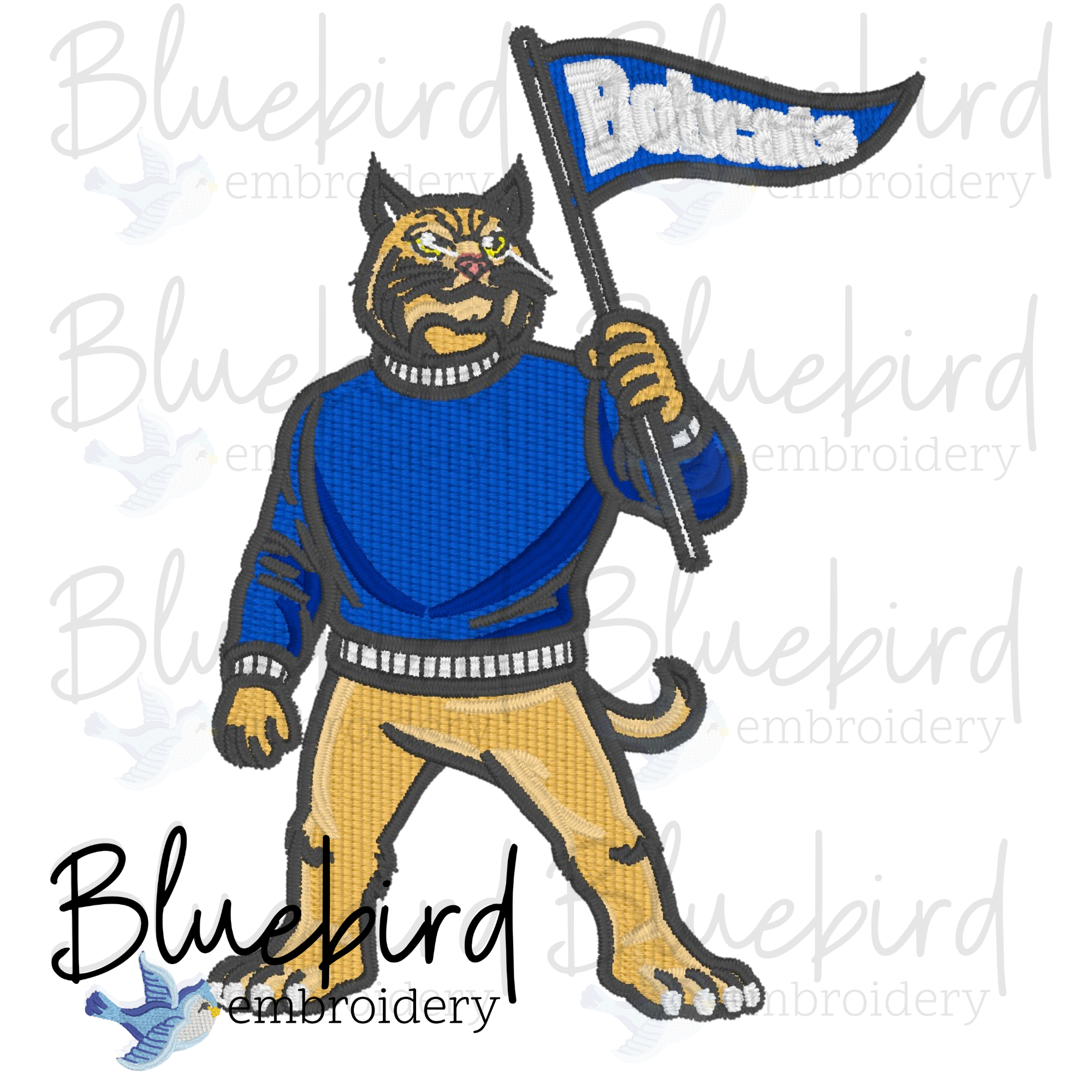 Mascot Embroidery Design – Digital Download | Optional Mascot Personalization